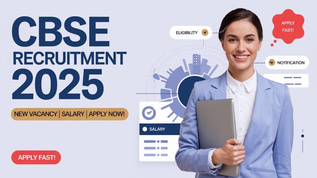 CBSE Recruitment 2025, New Vacancy, Eligibility, Salary, How to Apply and Notification